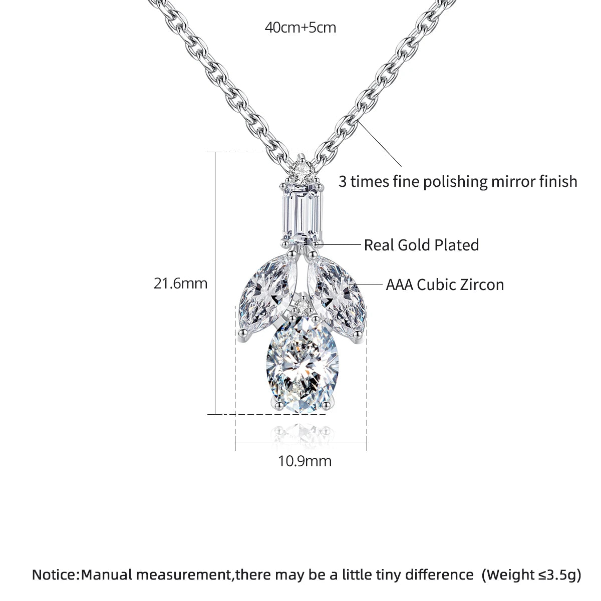 Aura Rings Cubic Zirconia Pendant Necklace - Elegant & Cute CZ Jewelry for Women, Bridal & Wedding Gift