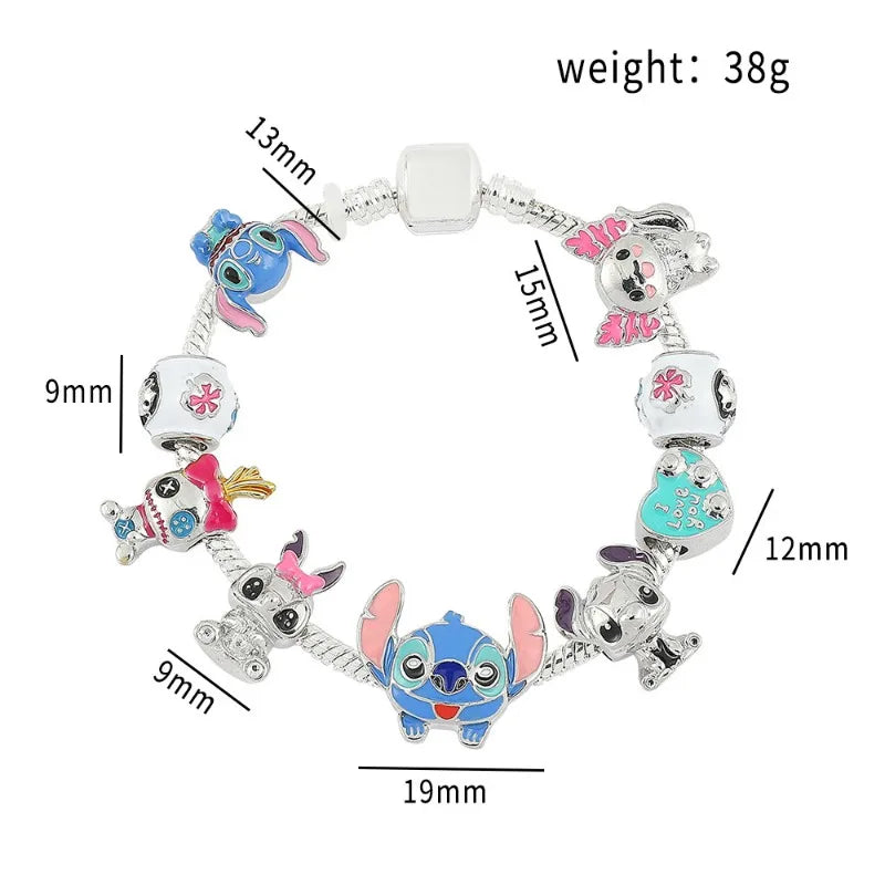 Pandora Bracelet Disney Stitch  - Adjustable Jewelry for Women, Perfect Valentine’s Day Gift