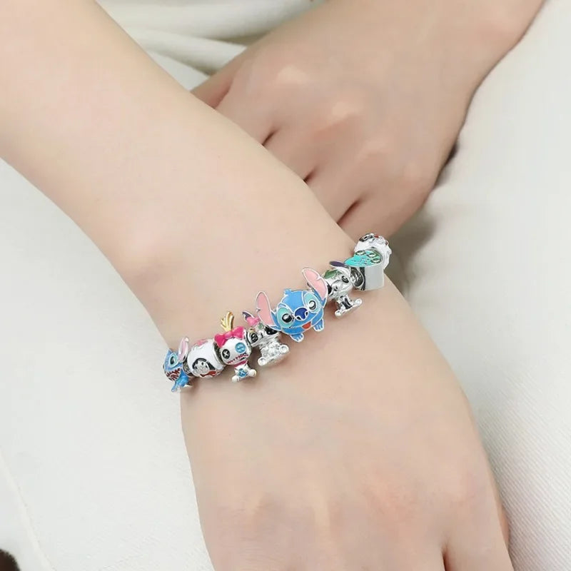 Pandora Bracelet Disney Stitch  - Adjustable Jewelry for Women, Perfect Valentine’s Day Gift